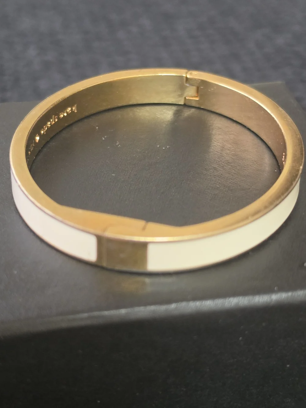 kate spade Gold Tone Bangle with Cream Enamel